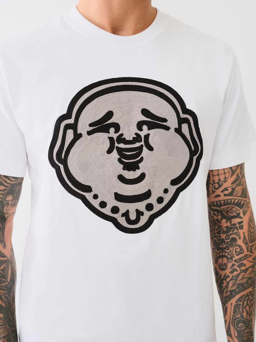 True Religion Buddha Face T-Shirt Optic White