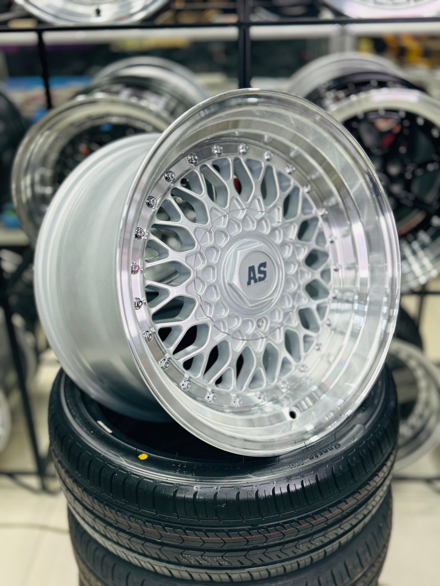 16” AS-MESH 8/9j 4/100 & 5/100 multi hole  SILVER