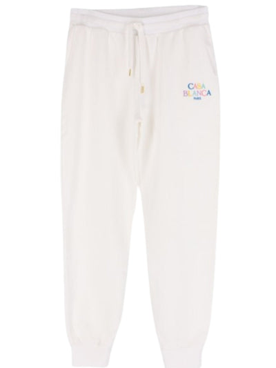 Casablanca Track Pants Embroidered Stacked Logo White