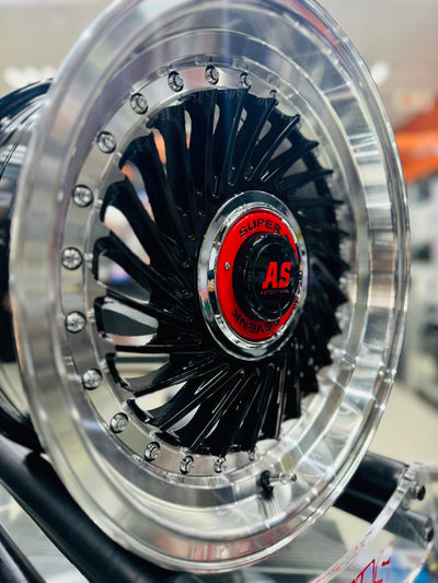 15” AS- SUPERFIN GLOSS BLACK 4/100 4/108  wheels