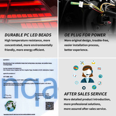 Golf MK7 2013-2021 Hatchback Vland LED Tail Lights with Sequential Turn Signal DOES NOT fit for Golf GTI and Golf R models