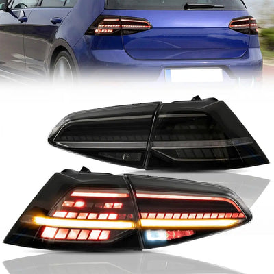 Suitable To Fit - VW Golf 7 / 7.5 OEM Style Smoked Black LED Sequential Taillights