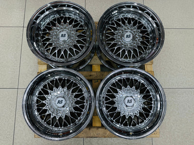 17” AS® CHROME WITH CHROME STUDS  4x100 & 5x100 10j rear