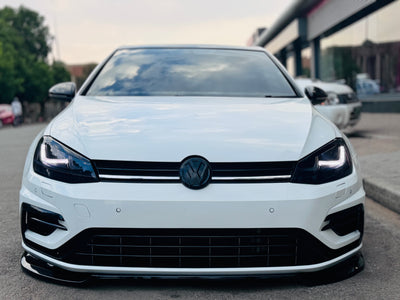 VW GOLF 7 / 7.5 / 7R / 7TSI KERSH 3PCE FRONT SPOILER GLOSS BLACK