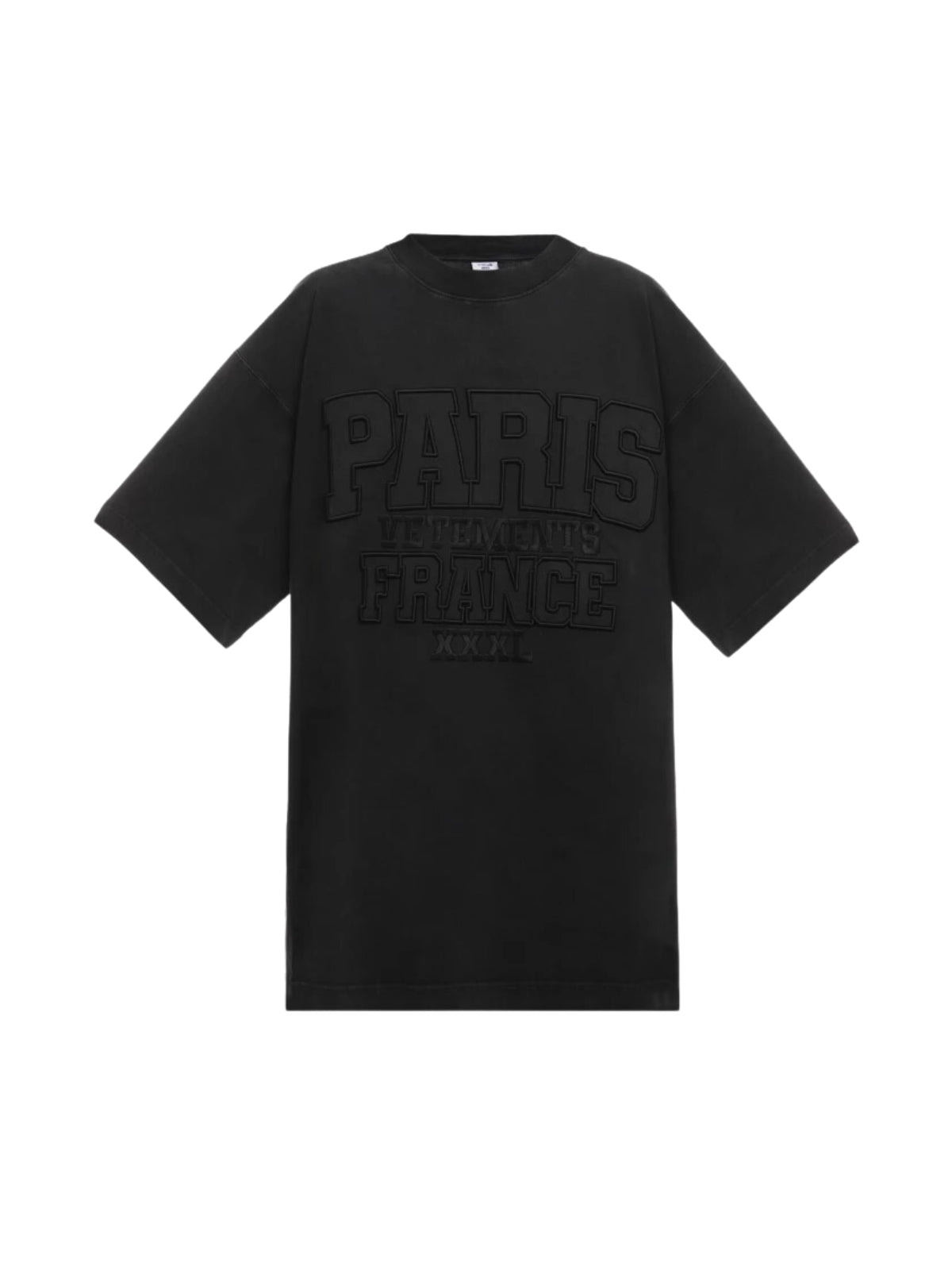 Vetements T-Shirt Paris Xxxl Washed Black