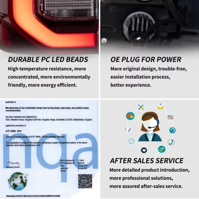 15-22 Toyota Hilux SR5 8th Gens (GUN125,GUN126R) Vland LED Tail Lights With Dynamic Welcome Lighting