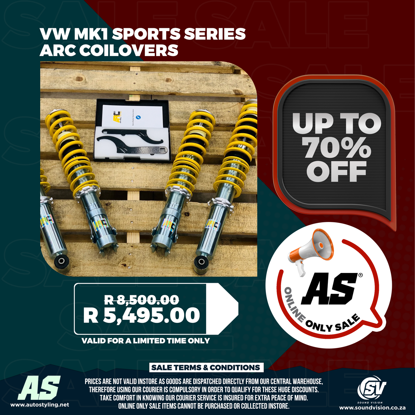 VW MK1 ARC COILOVERS VW GOLF MK1