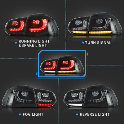 VW Golf 6 MK6 2008-2013 VLAND TAIL-LIGHTS With Sequential indicators