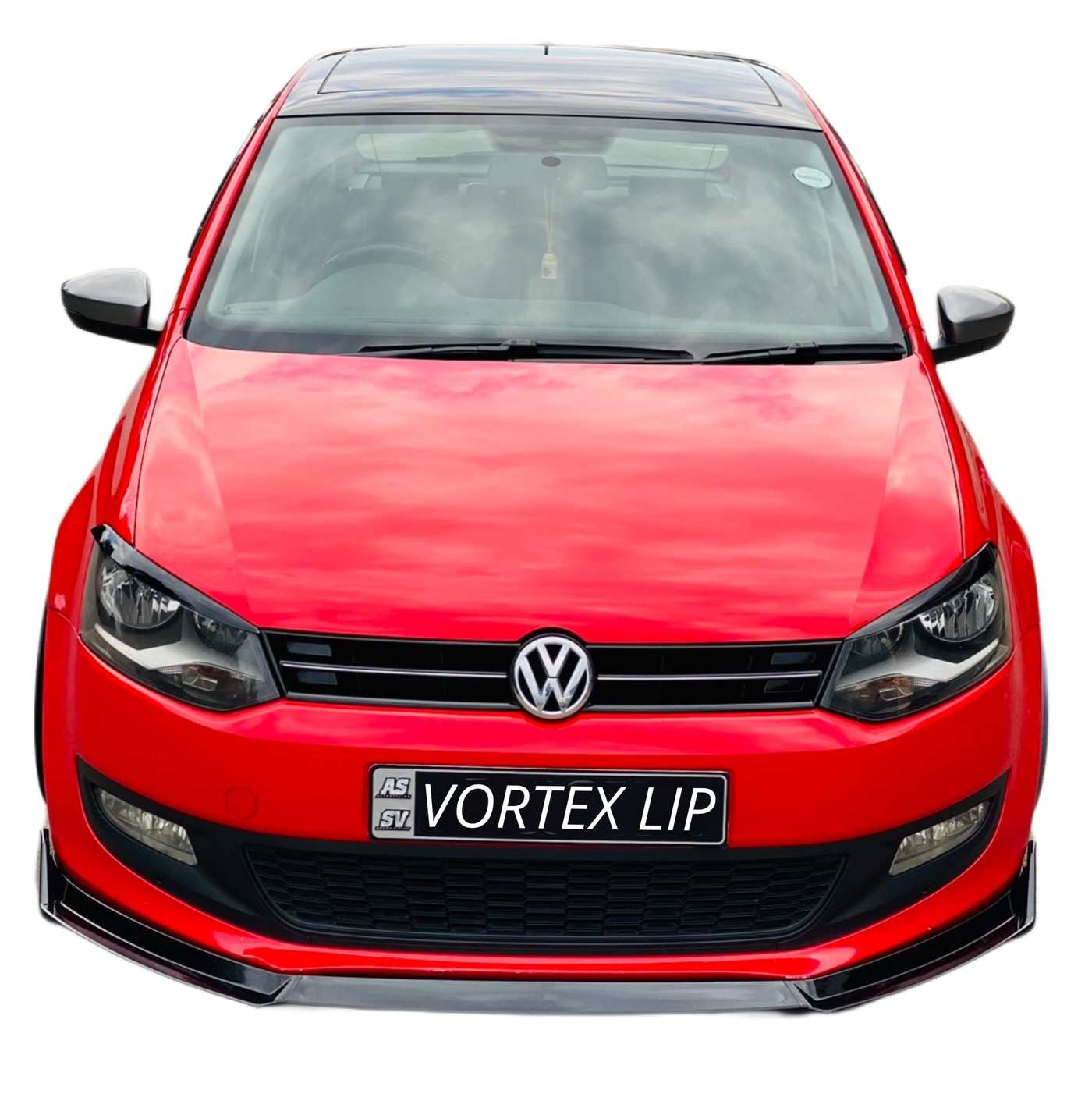 NEW IMPROVED VW POLO 6/ POLO 7 TSI VIVO 3pce NEW PLASTIC GLOSS BLACK FRONT SPOILER