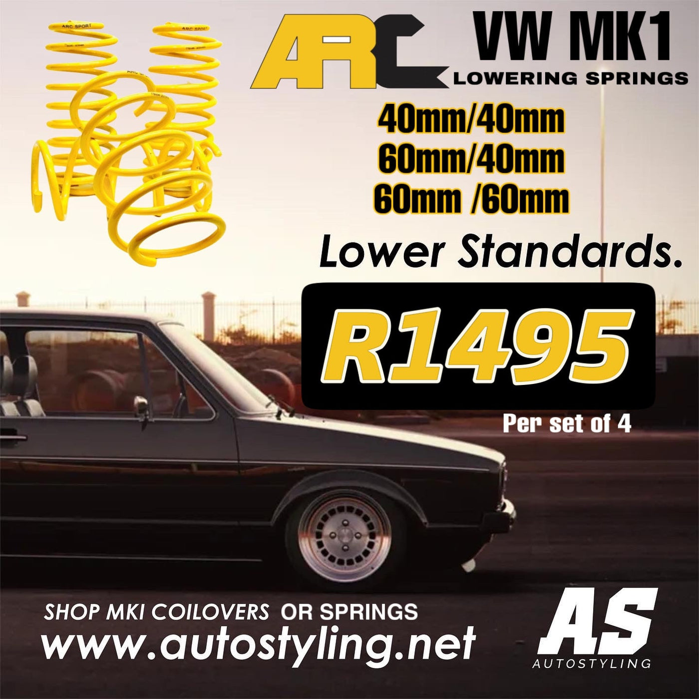 ARC LOWERING SPRINGS VW MK1