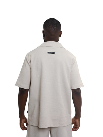 Capone Shirt Textured Basic Oatmeal