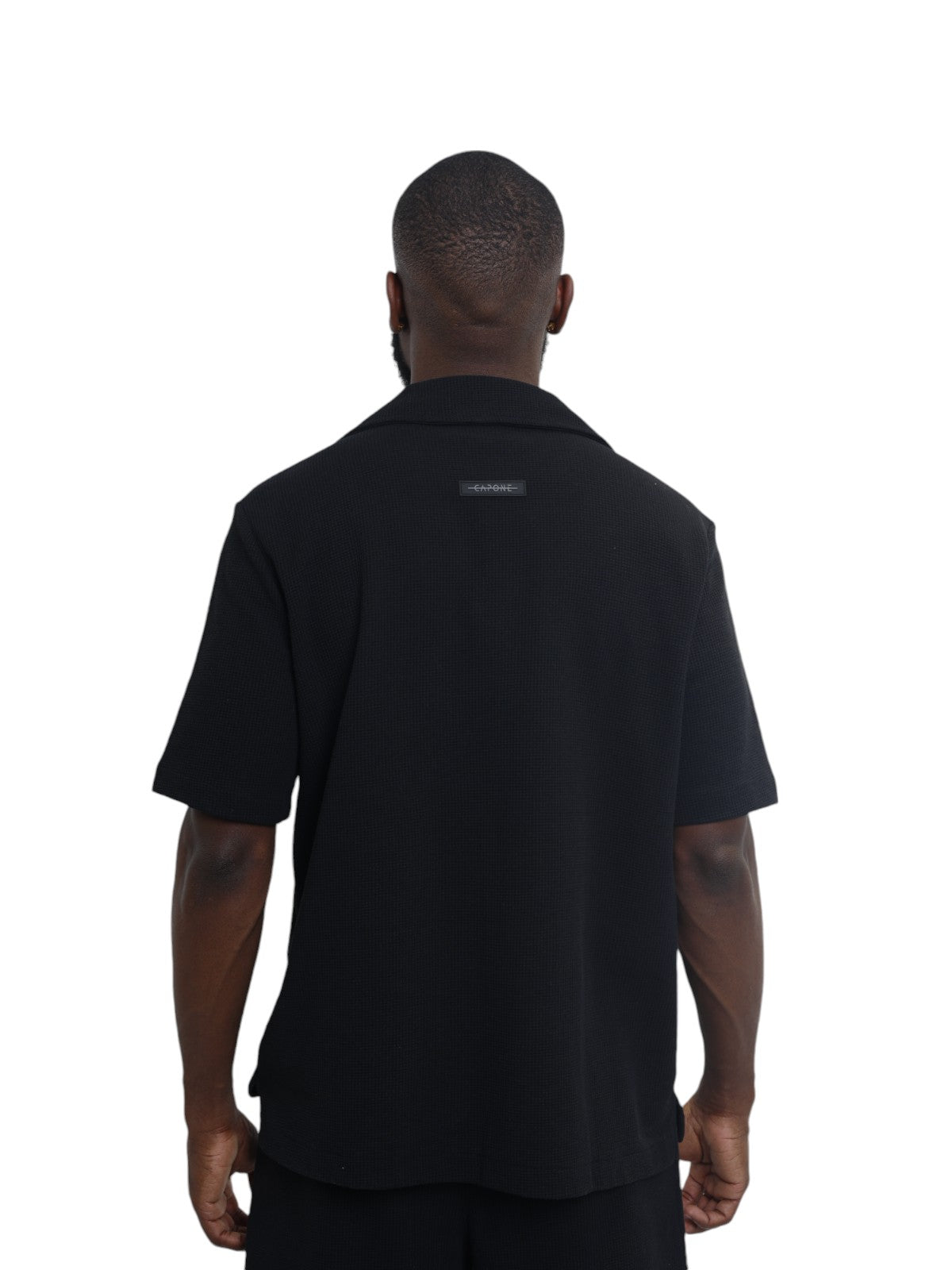 Capone Shirt Textured Basic Black