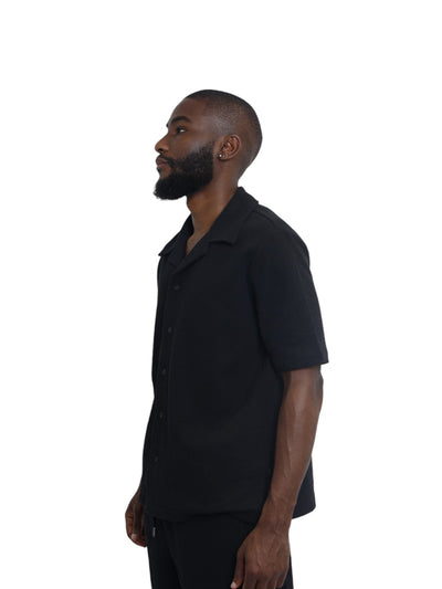 Capone Shirt Textured Basic Black