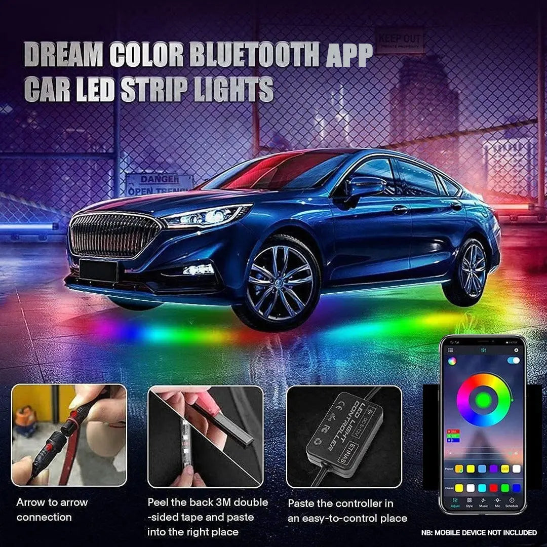 App Controlled RGB LED Under Car Light Kit