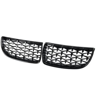 MILLION STAR KIDNEY GRILLS SUITABLE FOR BMW E90 09-12 GLOSS BLAC