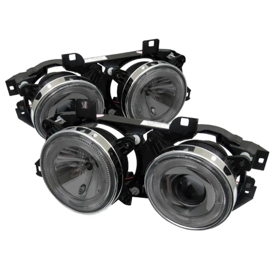 BM E30 3-Series Crystal Smoked Black Angel Eye Projector Headlights