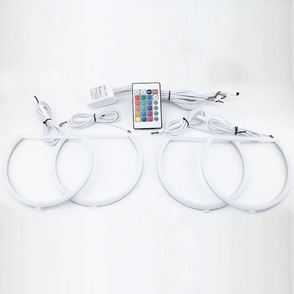 BM E36 Projector Headlights RGB Cotton Angel Eye Rings