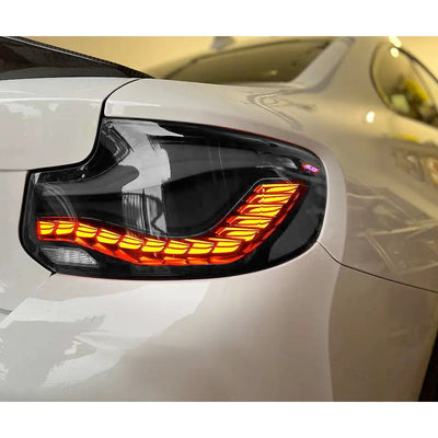 BM F22 / F23 2-Series CS Style OLED Sequential Smoked Black Taillights