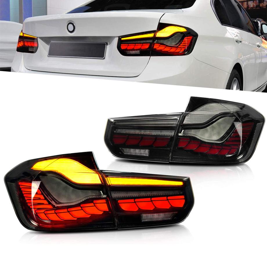 BM F30 3-Series CS Style OLED Sequential Smoked Black Taillights (12-18)