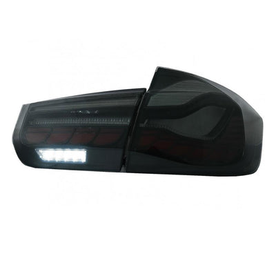BM F30 3-Series CS Style OLED Sequential Smoked Black Taillights (12-18)