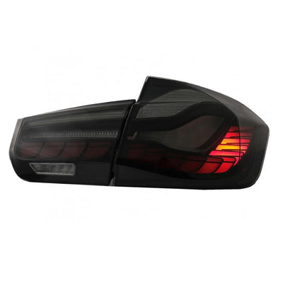 BM F30 3-Series CS Style OLED Sequential Smoked Black Taillights (12-18)