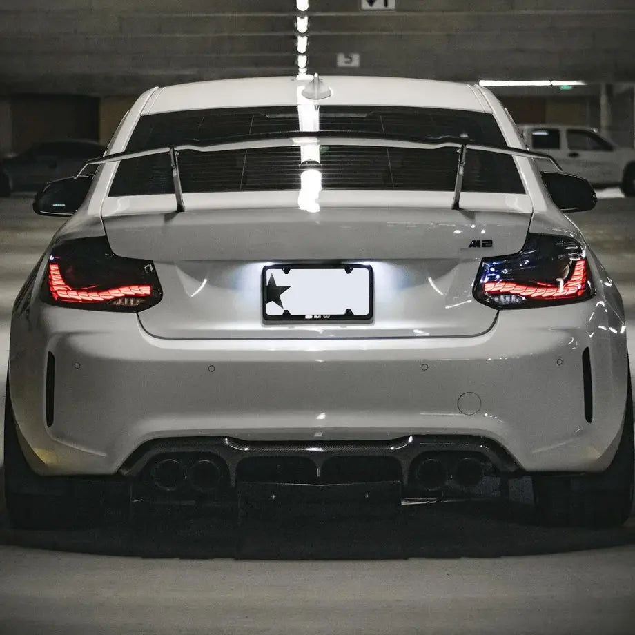 BM F87 M2 CS Style OLED Sequential Smoked Black Taillights