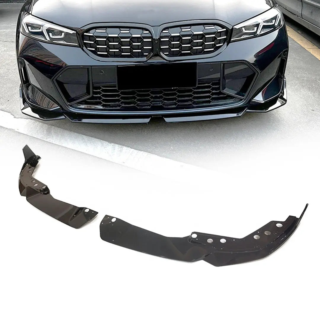 BM G20 LCI Facelift 2-Piece Performance Style Gloss Black Front Spoiler (23-On)