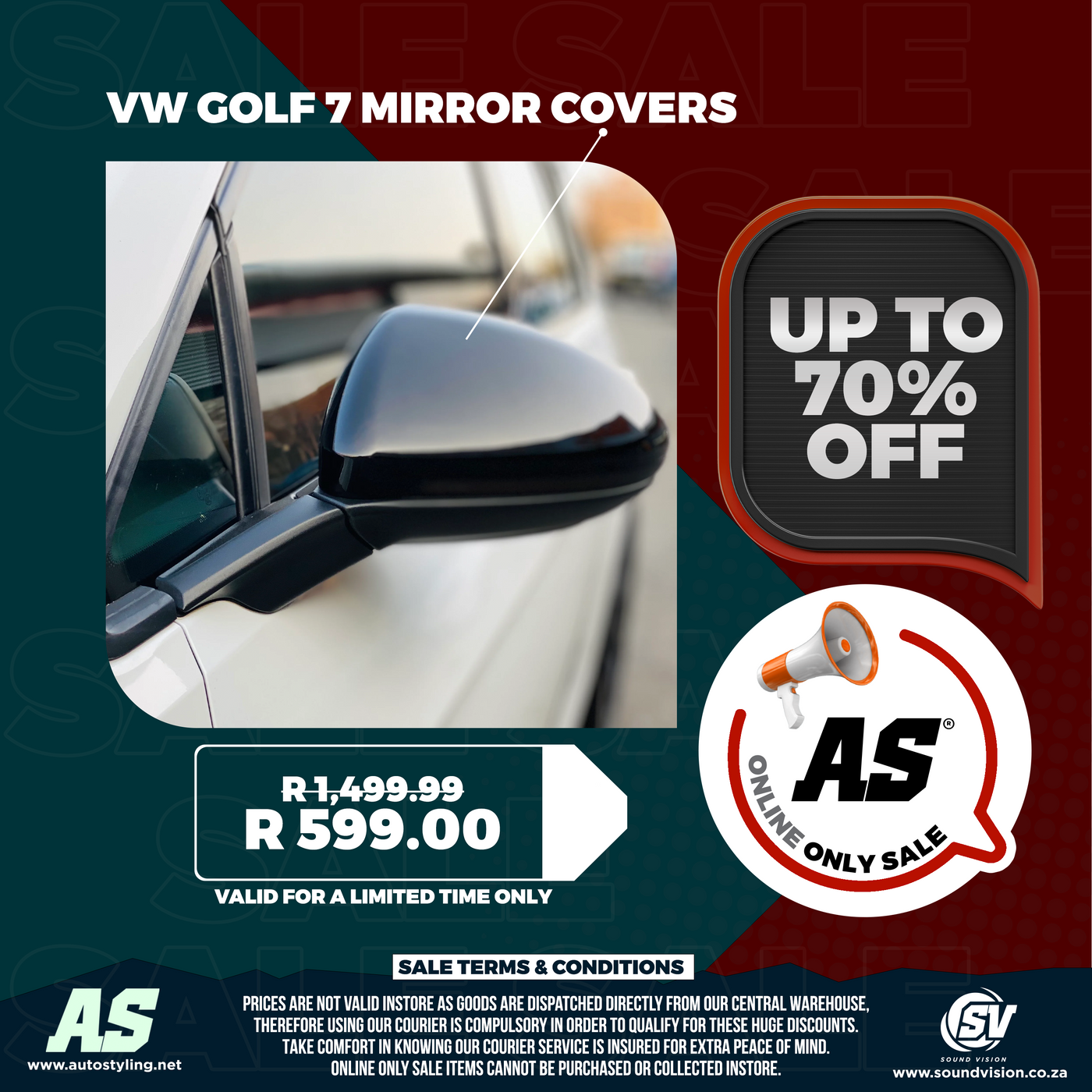 VW GOLF 7 MIRROR COVERS