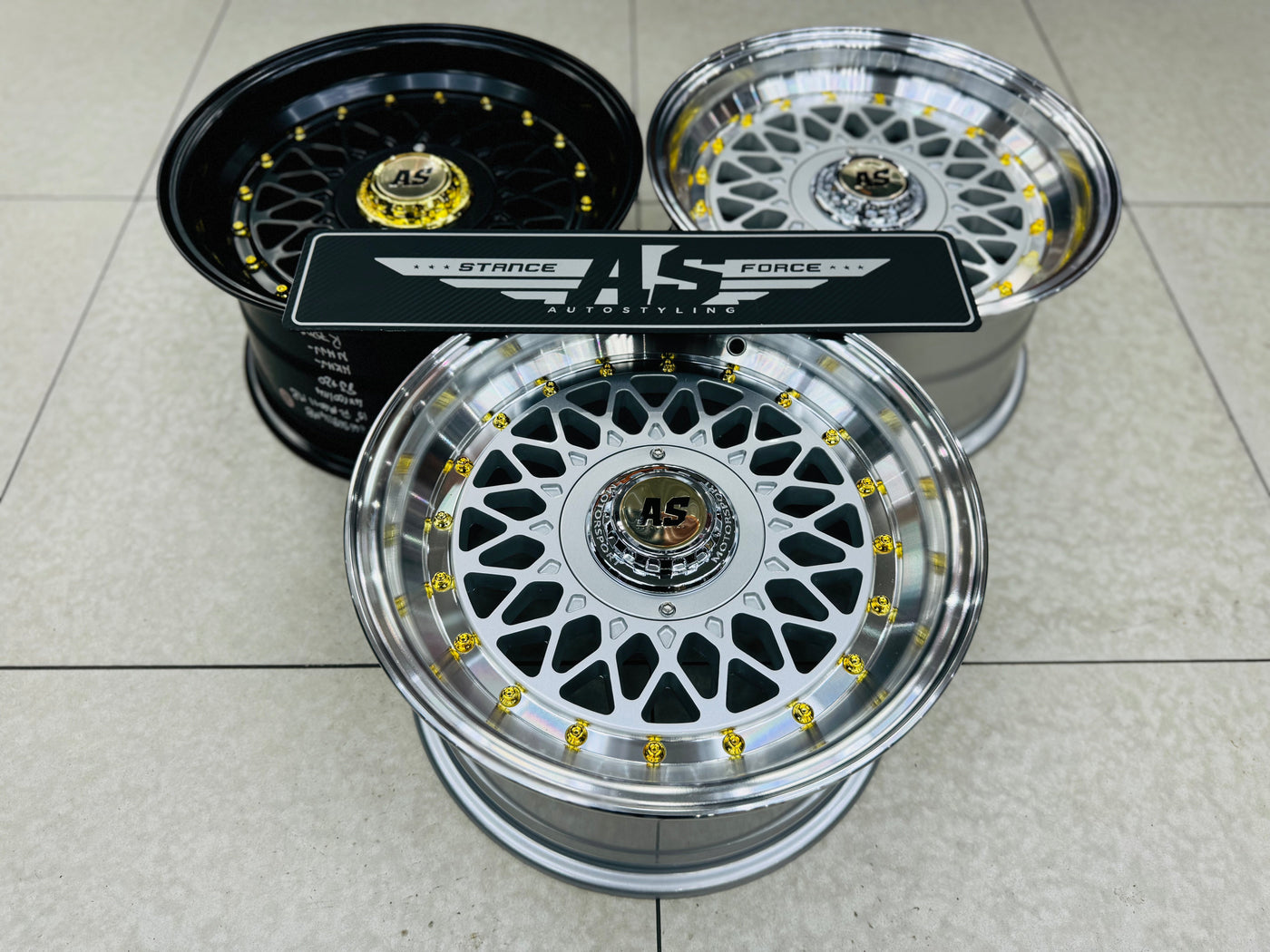 15” AS MOTORSPORT P MESH 4/100 4/114 & 5/100  PCD