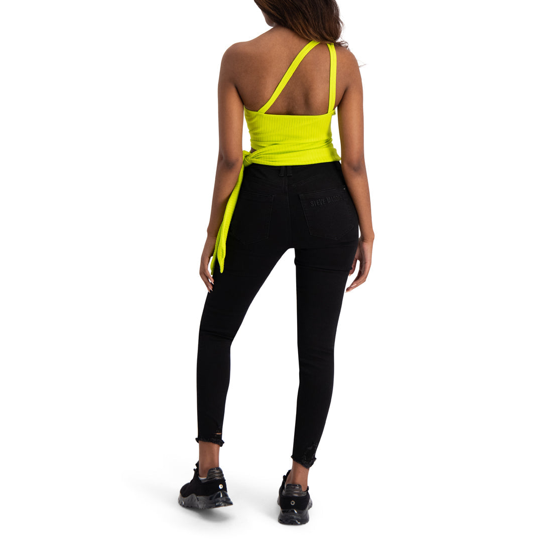 CLAIRE GREEN A-SYMERTRICAL STRAPPY TOP