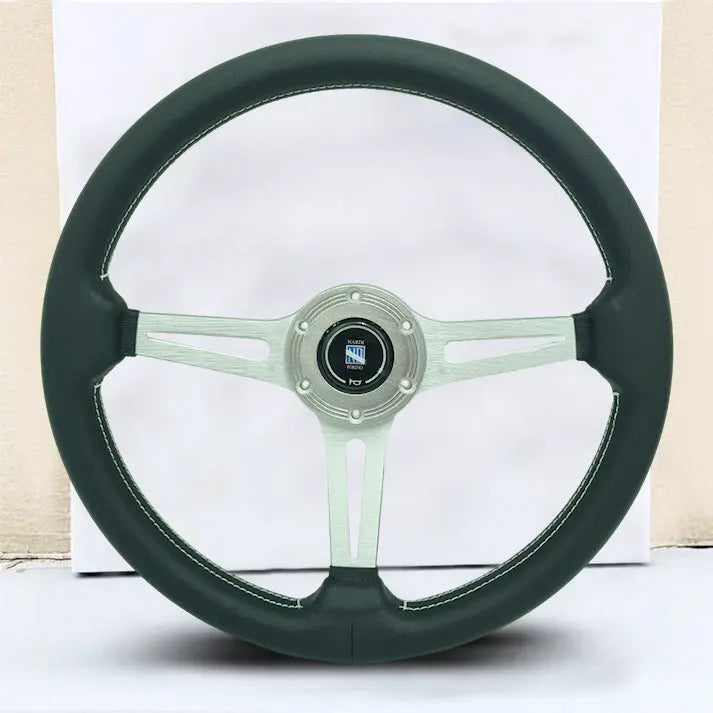 Classic Racing Style Leather Steering Wheel (350mm)