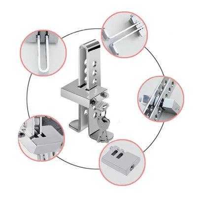 Universal Anti-Theft Stainless Steel Brake / Clutch Foot Pedal Lock Kit