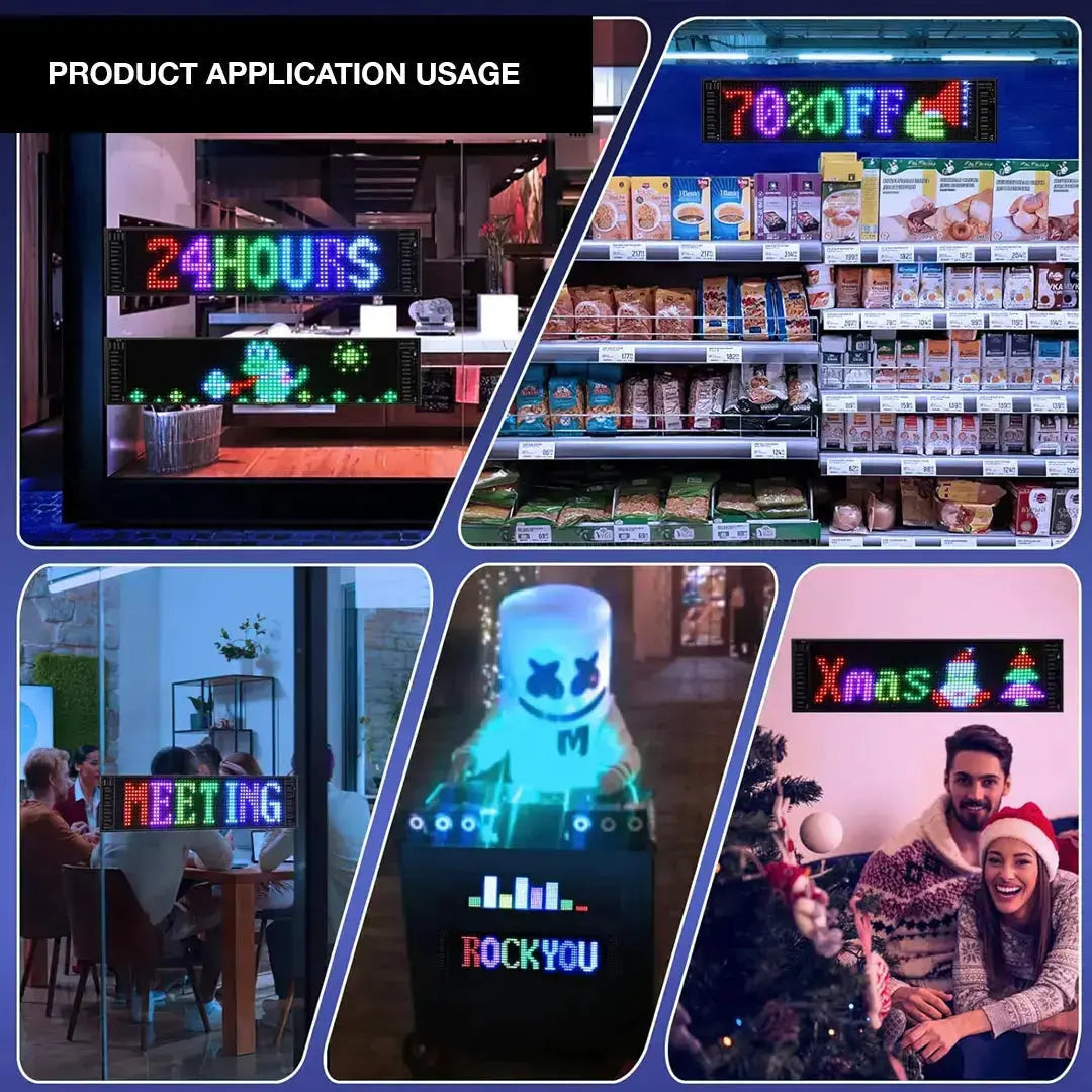Customisable App Controlled Matrix LED Panel Display Screen - (120mm x 595mm)