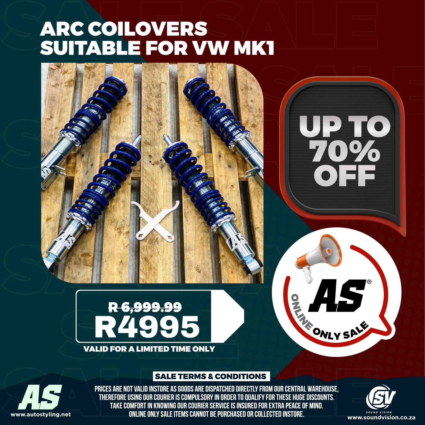 ARC COILOVERS SUITABLE FOR VW MK1