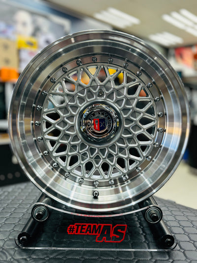 15” AS- 7537 BBS 4/100 & 4/114 SILVER  WHEELS