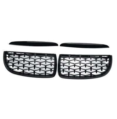 MILLION STAR KIDNEY GRILLS SUITABLE FOR BMW E90 09-12 GLOSS BLAC