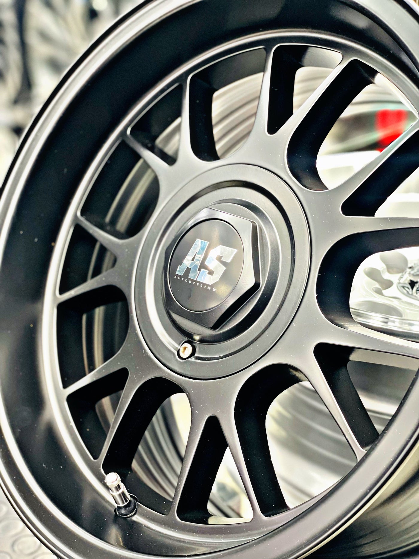 15” AS- 7563   4/100 4/108 full matt black wheels