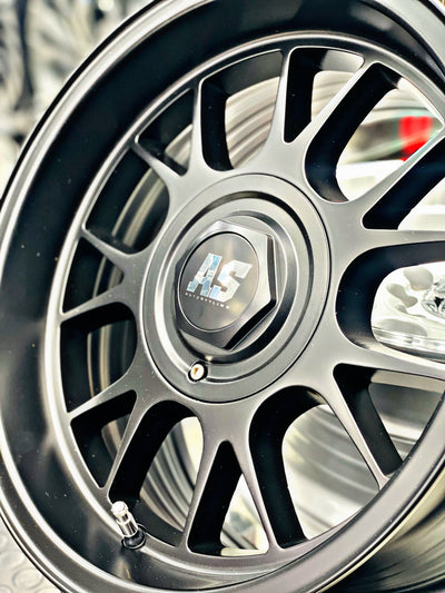 15” AS- 7563   4/100 4/108 full matt black wheels