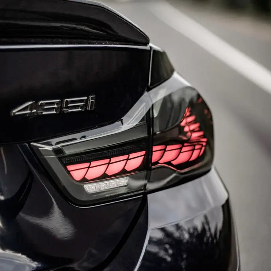 BM F32 / F33 / F36 4-Series CS Style OLED Sequential Smoked Black Taillights (14-20)