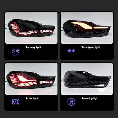 BM F32 / F33 / F36 4-Series CS Style OLED Sequential Smoked Black Taillights (14-20)