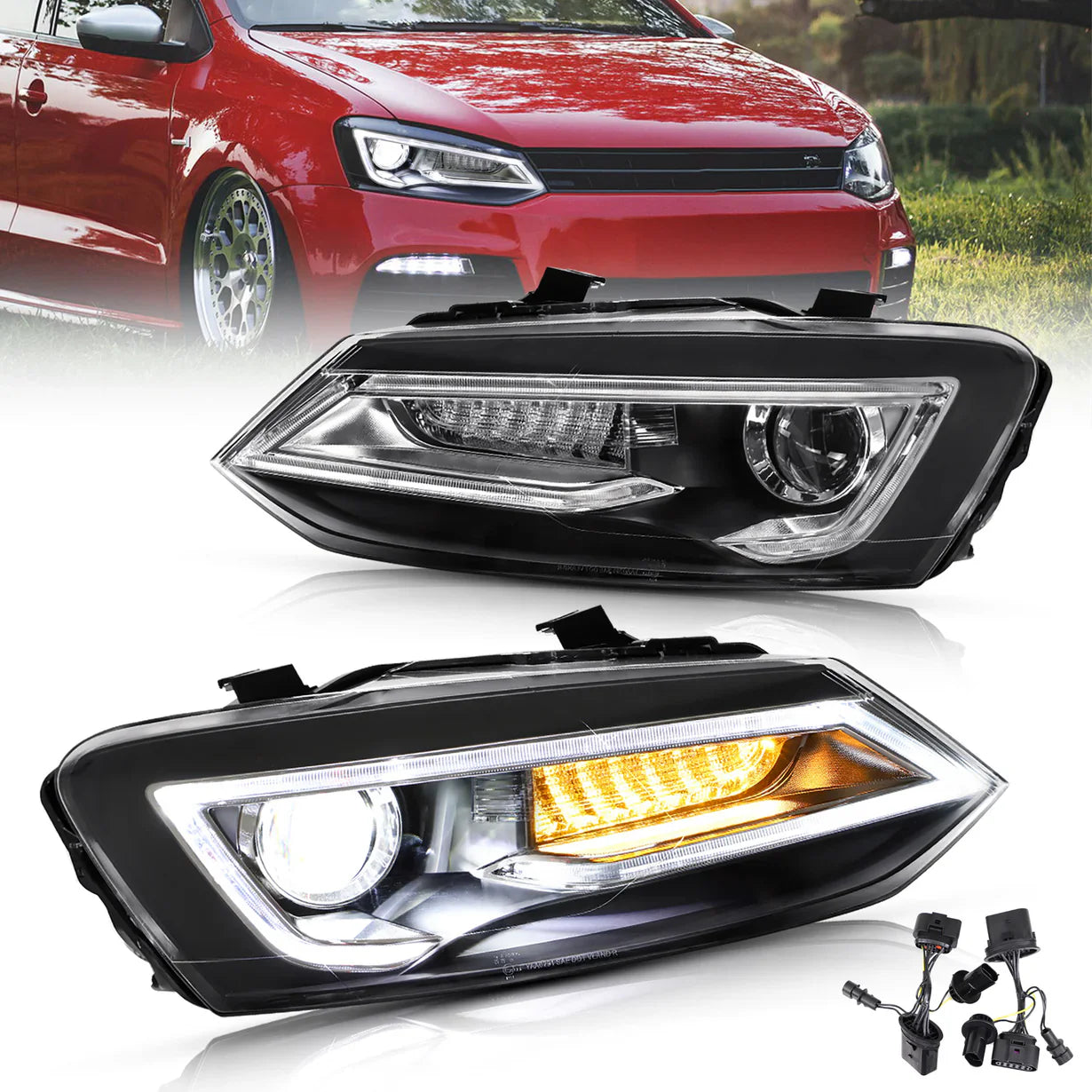 VLAND VW POLO 6 TUBE LED HEADLIGHT
