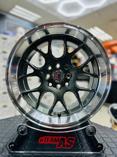 15” AS- 7648  4/100 4/114  gunmetal wheels