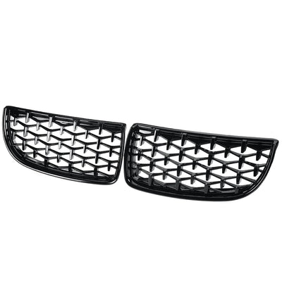 MILLION STAR KIDNEY GRILLS SUITABLE FOR BMW E90 05-08  GLOSS BLAC