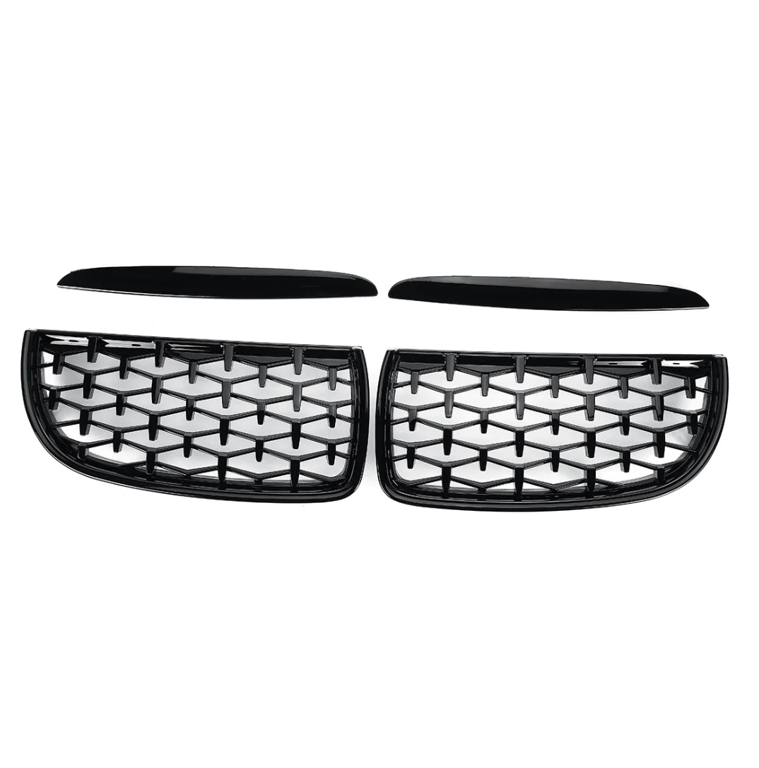 MILLION STAR KIDNEY GRILLS SUITABLE FOR BMW E90 05-08  GLOSS BLAC