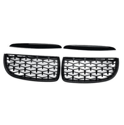MILLION STAR KIDNEY GRILLS SUITABLE FOR BMW E90 05-08  GLOSS BLAC