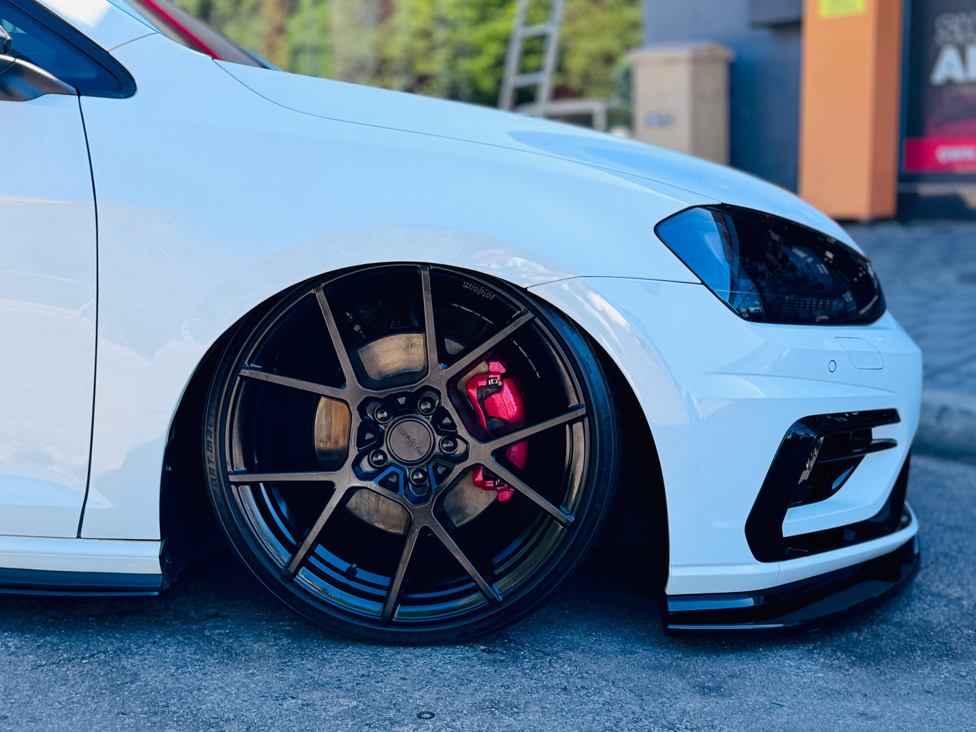 VW GOLF 7 / 7.5 / 7R / 7TSI KERSH 3PCE FRONT SPOILER GLOSS BLACK