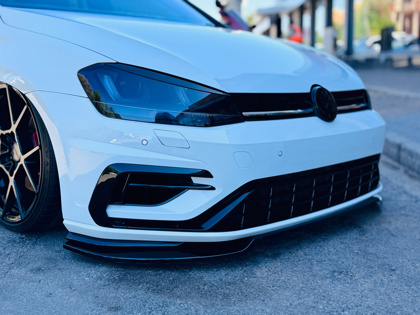 VW GOLF 7 / 7.5 / 7R / 7TSI KERSH 3PCE FRONT SPOILER GLOSS BLACK