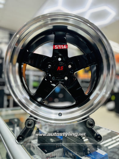 18” AS-WELD 5/114 GLOSS black wheels