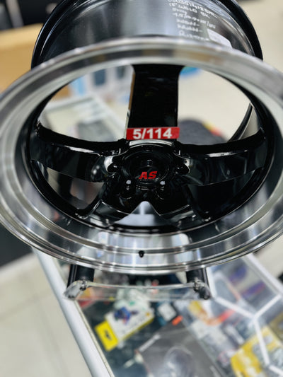 18” AS-WELD 5/114 GLOSS black wheels