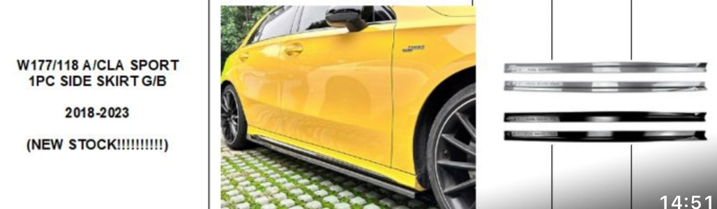 MERCEDES W177 A CLASS SPORT SIDE SKIRTS